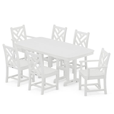 POLYWOOD Chippendale 7-Piece Dining Set - White